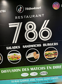 786 restaurant brasserie Saint Denis à Saint-Denis menu
