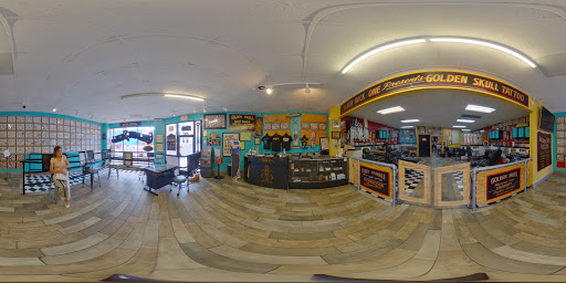 Explore tattoos sleeves ideas for guys, creative tattoo ideas in Las Vegas, available at Cleen Rock Ones Golden Skull Tattoo