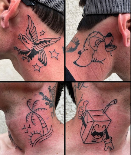 Explore small paw print tattoo ideas, creative tattoo ideas in Orange, available at Top Floor Tattoo Studio