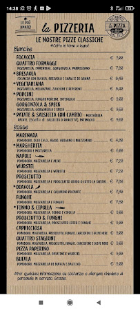 Chez Roberto à Teramo carte