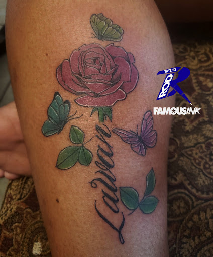 Explore tattoo on leg ideas, creative tattoo ideas in Hammond, available at Famous Ink, Inc.