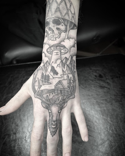 Explore half sleeve mens tattoo ideas, creative tattoo ideas in Lincoln City, available at Xeper Studio Tattoos and Temple of Personal Development