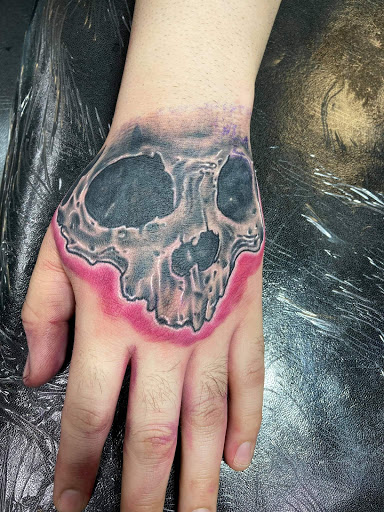 Explore cheating death tattoo ideas, creative tattoo ideas in Mckinney, available at Borrowed Time Fine Art Gallery Tattoo Shop