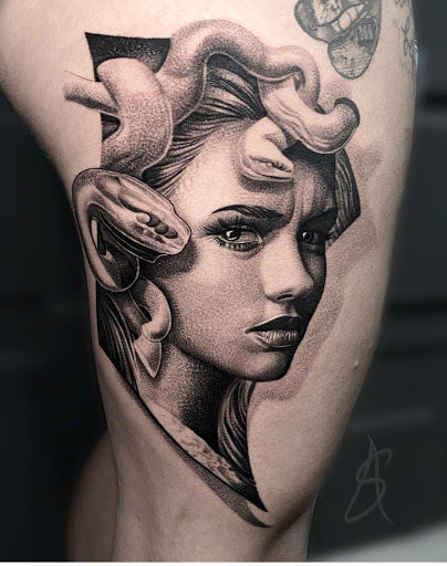 Explore spine tattoo ideas for men, creative tattoo ideas in Hollywood, available at Sacred Eye Tattoos