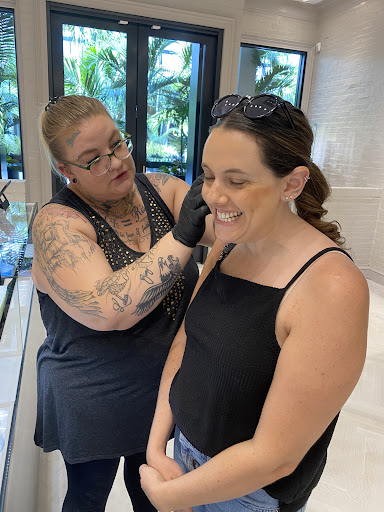 Explore upper sleeve tattoo ideas, creative tattoo ideas in Miami Beach, available at MARIA TASH Fine Jewelry & Luxury Piercing