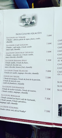 Carte du Brasserie La Coupole à Biarritz