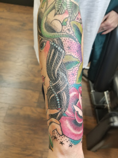 Explore arm tattoo cover up ideas, creative tattoo ideas in Longview, available at Anchor Down Tattoo and Piercing