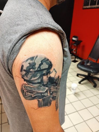 Explore shin tattoo ideas male, creative tattoo ideas in Hereford, available at Slow Pain Tattoo Body Art Studio