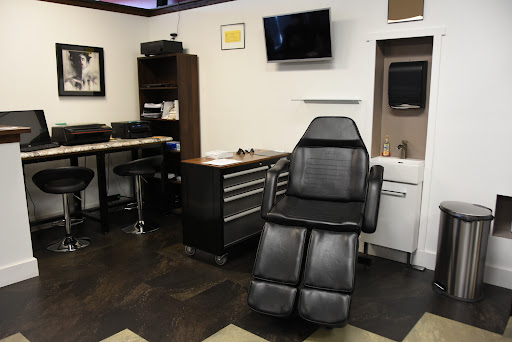 Explore grumpy bear tattoo ideas, creative tattoo ideas in Fond Du Lac, available at Gallery 83 Tattoo Co.