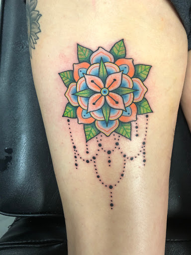 Explore oogie boogie tattoo ideas, creative tattoo ideas in Destin, available at Atomic Frog Tattoo