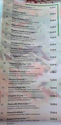 Menu du ristorante pizzeria la penisola à Sigmaringendorf