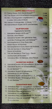 Restaurant vietnamien Asia Imbiss à Mittweida (la carte)