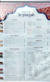 Menu du Le Punjab à Champigny-sur-Marne