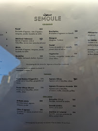 Restaurant Semoule à Paris (le menu)