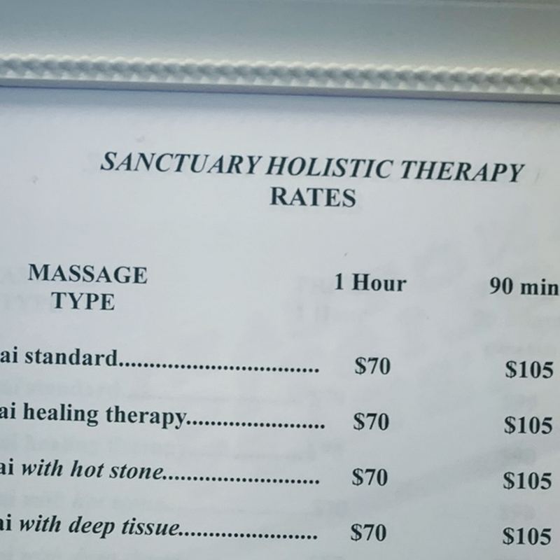 Sanctuary Holistic Therapy Thai Massage