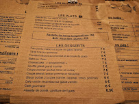 Bar à iode Saint Germain à Paris menu