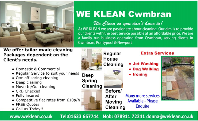 Reviews of WeKlean South Wales Ltd - Cleaning South Wales in Newport - House cleaning service
