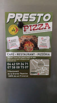 Menu / carte de Presto Pizza à Aix-en-Provence