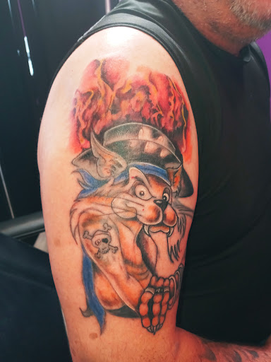 Explore fallout new vegas tattoo ideas, creative tattoo ideas in Willis, available at Bizarres llc at Dirtles s Design Studio