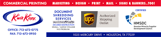 Commercial Printer «Kwik Kopy Printing», reviews and photos, 1025 Mercury Dr, Houston, TX 77029, USA