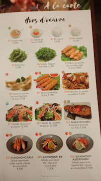 Sushi Tokyo à Paris menu