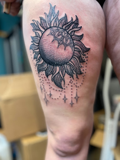 Explore hair tattoo ideas, creative tattoo ideas in Goose Creek, available at Red Kirin Tattoo