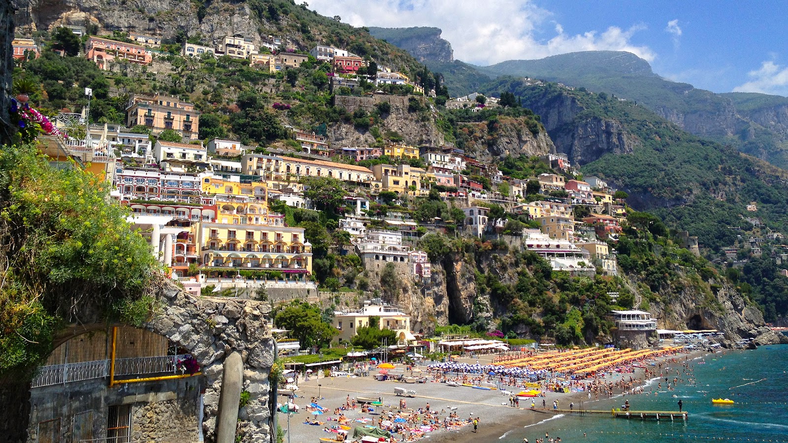Photo of Positano Beach with blue pure water surface