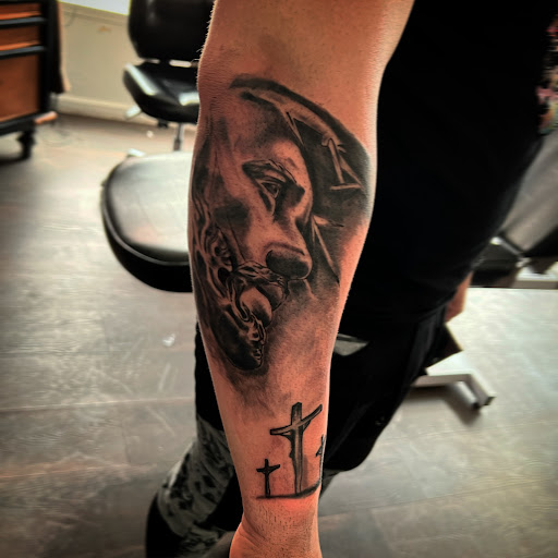 Explore tiki tattoo ideas, creative tattoo ideas in Medina, available at Greasers Ink