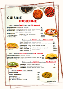 Menu / carte de INDALIE à Dijon