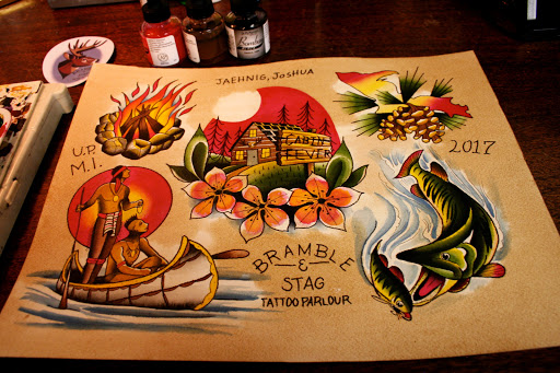 Explore men's clock tattoo ideas, creative tattoo ideas in Houghton, available at Bramble & Stag Tattoo Parlour