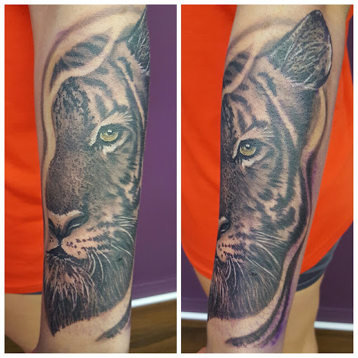 Explore mens upper back tattoo ideas, creative tattoo ideas in Roscoe, available at Elevated Ink Tattoo