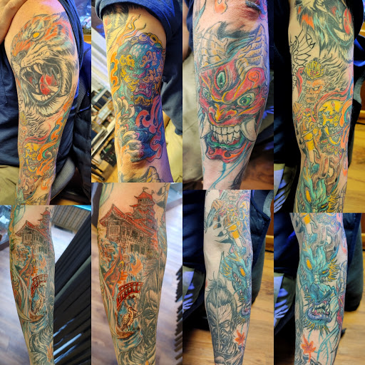 Explore umbrella tattoo ideas, creative tattoo ideas in Lafayette, available at DragonsBane Tattoo & Body Piercing