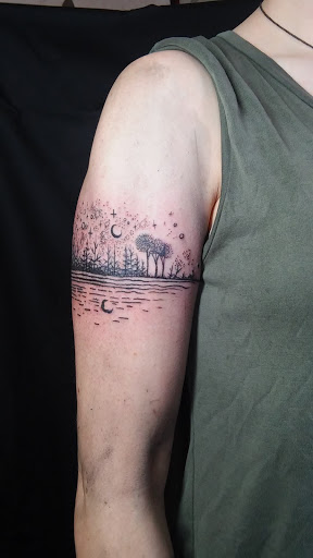 Explore wedding date tattoo ideas, creative tattoo ideas in Williamsburg, available at Charon Arts