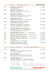 Restaurant italien Ristorante Stile Italiano à Oberursel (la carte)