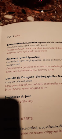 Kitchen Ter(re) à Paris menu