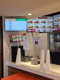 Restauration rapide Burger King à Villers Farlay (le menu)