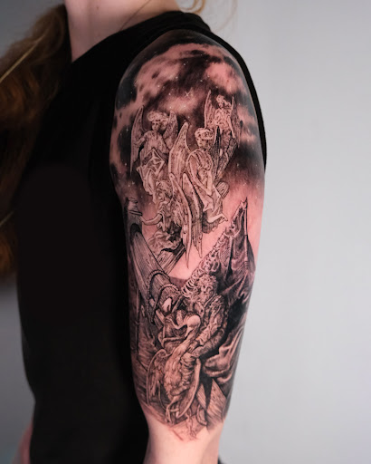 Explore mens sleeve tattoos ideas, creative tattoo ideas in Culver City, available at Art Collector Tattoo