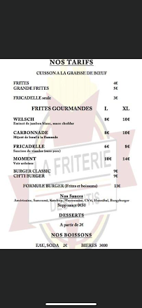 Menu du La Friterie des Ch'tis à Pommiers