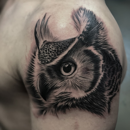 Explore colorful tattoo ideas, creative tattoo ideas in Fayetteville, available at Sacred Raven Tattoo Shop
