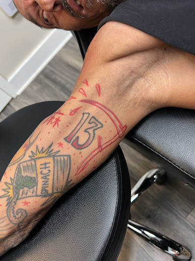 Explore st christopher tattoo ideas, creative tattoo ideas in Leola, available at Sweet Omens