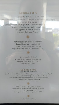 Restaurant de fruits de mer La Maison de l'Océan à Brest - menu / carte