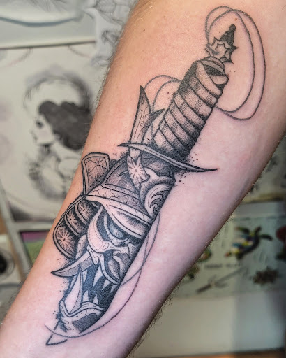 Explore badass mens tattoo ideas, creative tattoo ideas in Carbondale, available at Bonedale Tattoo