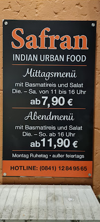 Safran Indische Restaurant Ingolstadt à Ingolstadt menu