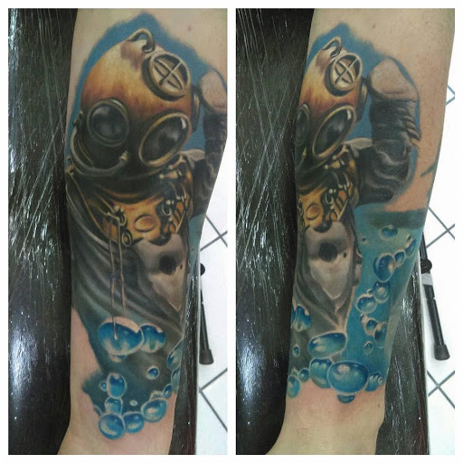 Explore new school tattoo ideas, creative tattoo ideas in Savannah, available at Tramp Art Studios