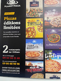 Carte du Planet Pizza - Orléans à Orléans