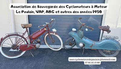 ASSOCIATION DE SAUVEGARDE DES CYCLOMOTEURS À MOTEUR LE POULAIN VAP ABG ET AUTRES DES ANNEES 1950 à Cormelles-le-Royal