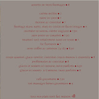 Restaurant L'Aparthé à Versailles (le menu)