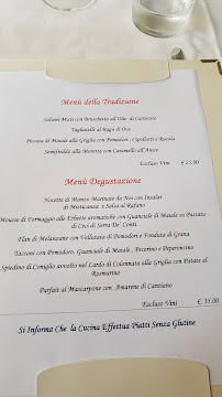 Carte du Ristorante Maria Cavallara à Mondavio