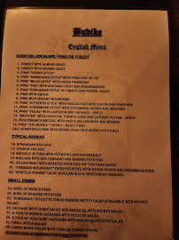 Menu du Budike à Berlin