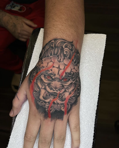 Explore sunflower thigh tattoo ideas, creative tattoo ideas in Woodhaven, available at 94 Ink Tattoos